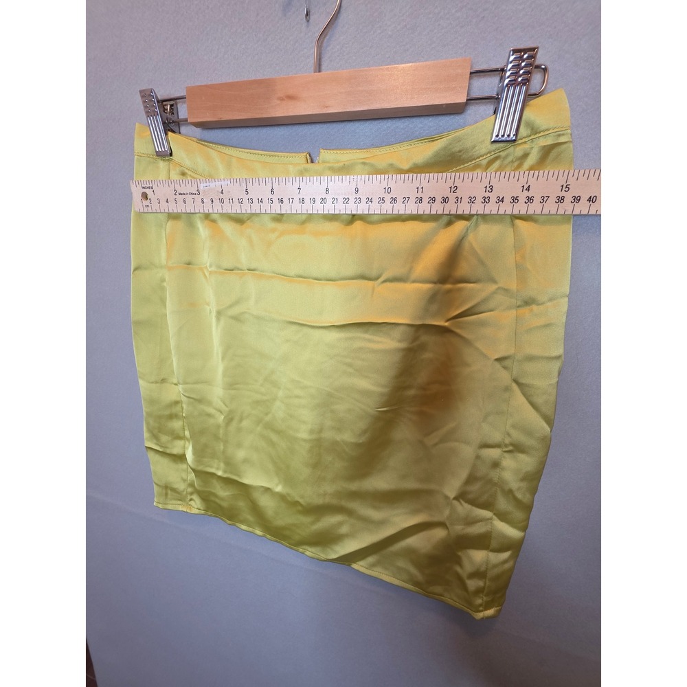 Sincerely Jules Chartreuse Yellow Satin Mini Skirt Size Medium RN160656 - Picture 5 of 9